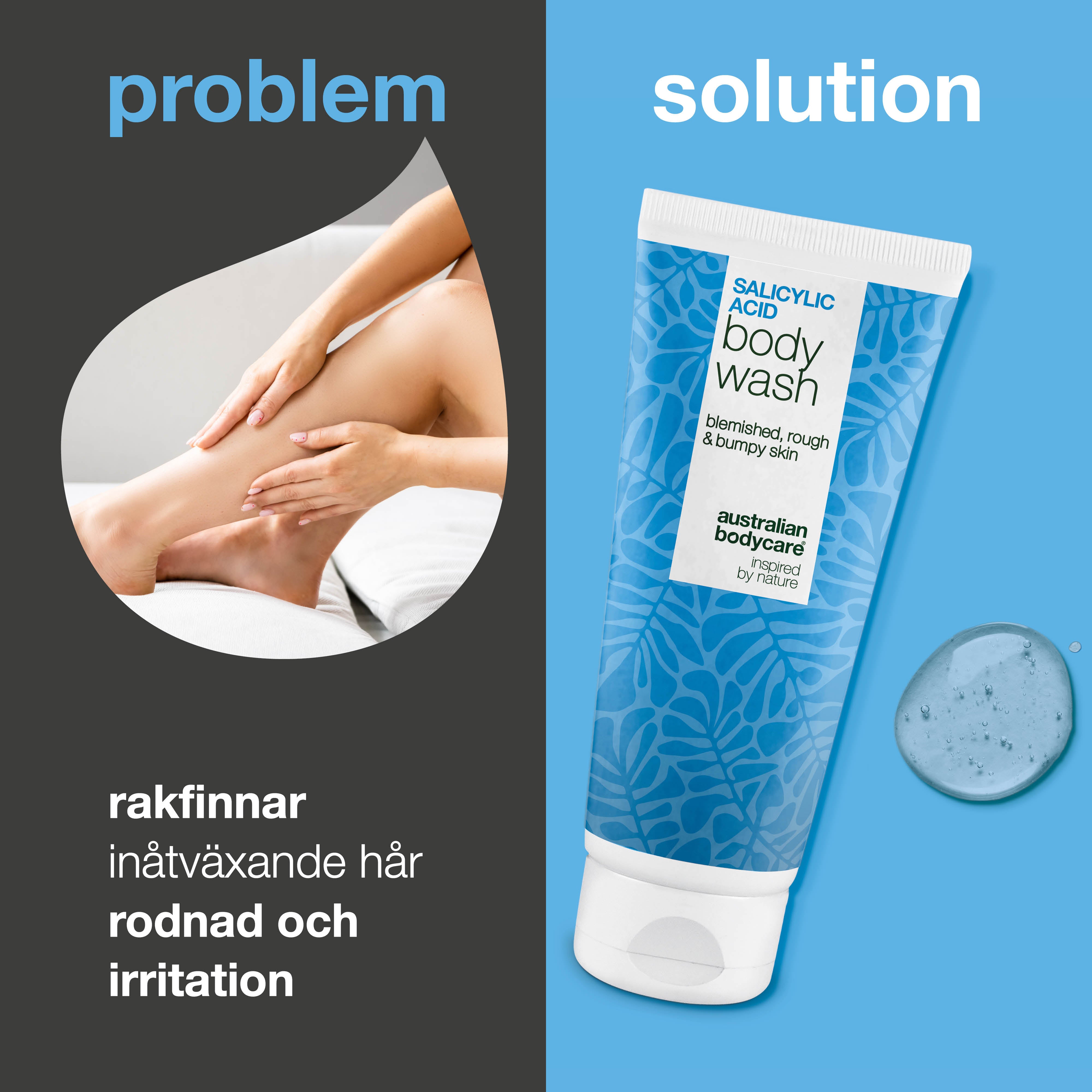 Salicylsyra Shave Wash mot rakfinnar och inåtväxande hår – lugnar huden efter rakning