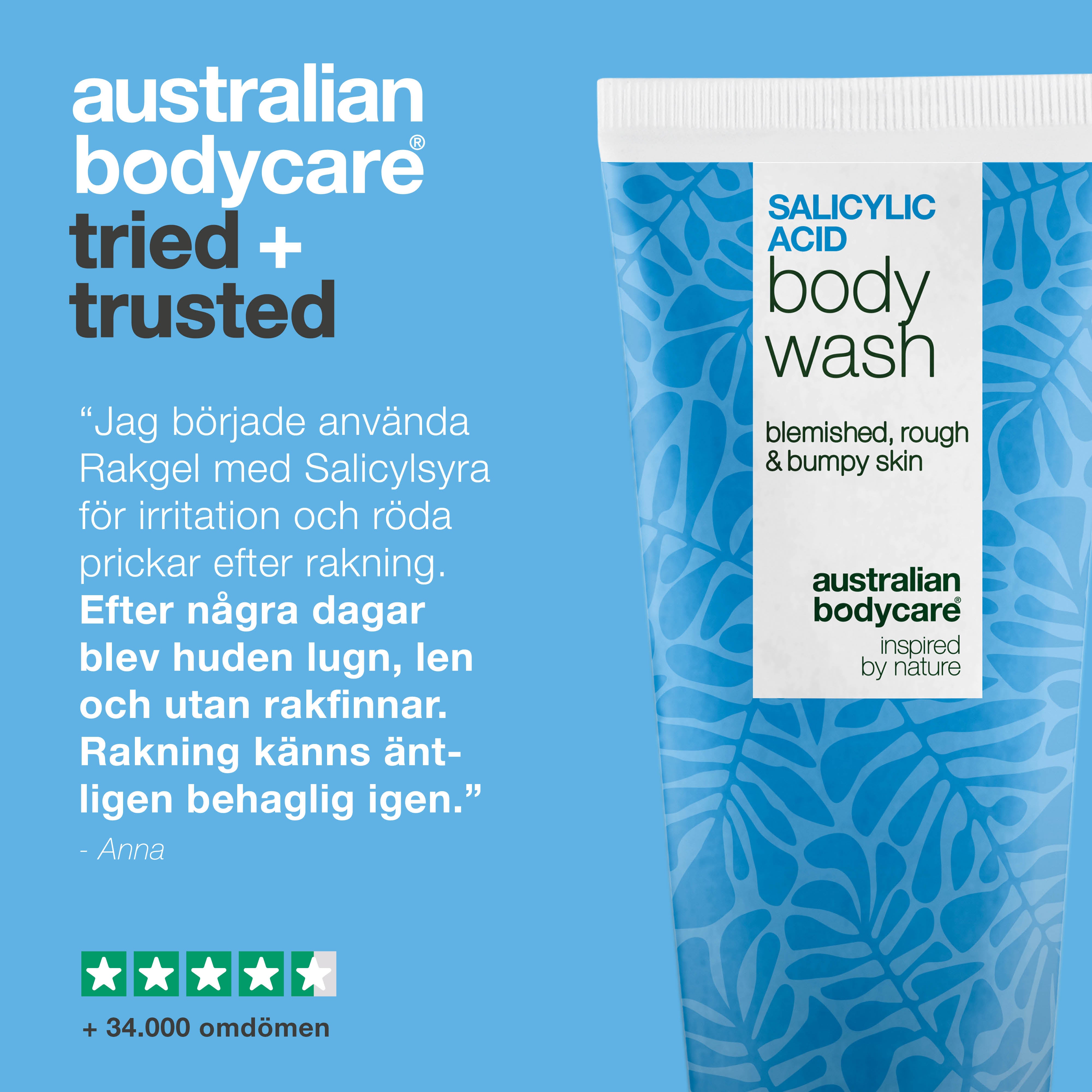 Salicylsyra Shave Wash mot rakfinnar och inåtväxande hår – lugnar huden efter rakning