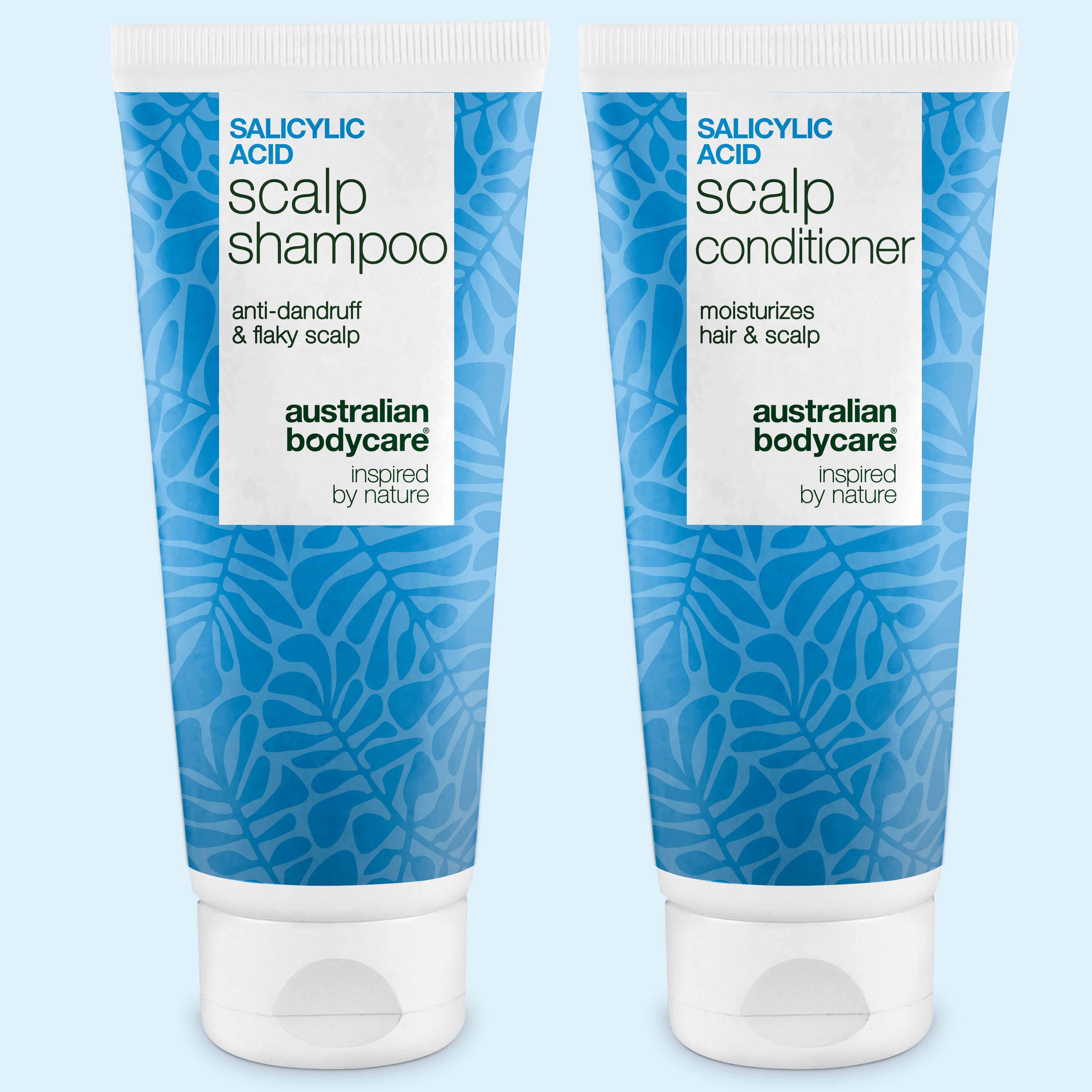 Paket mot mjäll och torr hårbotten med Salicylsyra scalp shampoo och balsam från Australian Bodycare