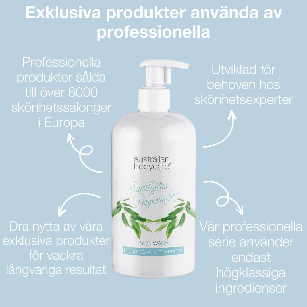 Professionell Eucalyptus Skin Wash — Duschgel för professionell användning med naturlig Tea Tree Oil och australisk eukalyptus