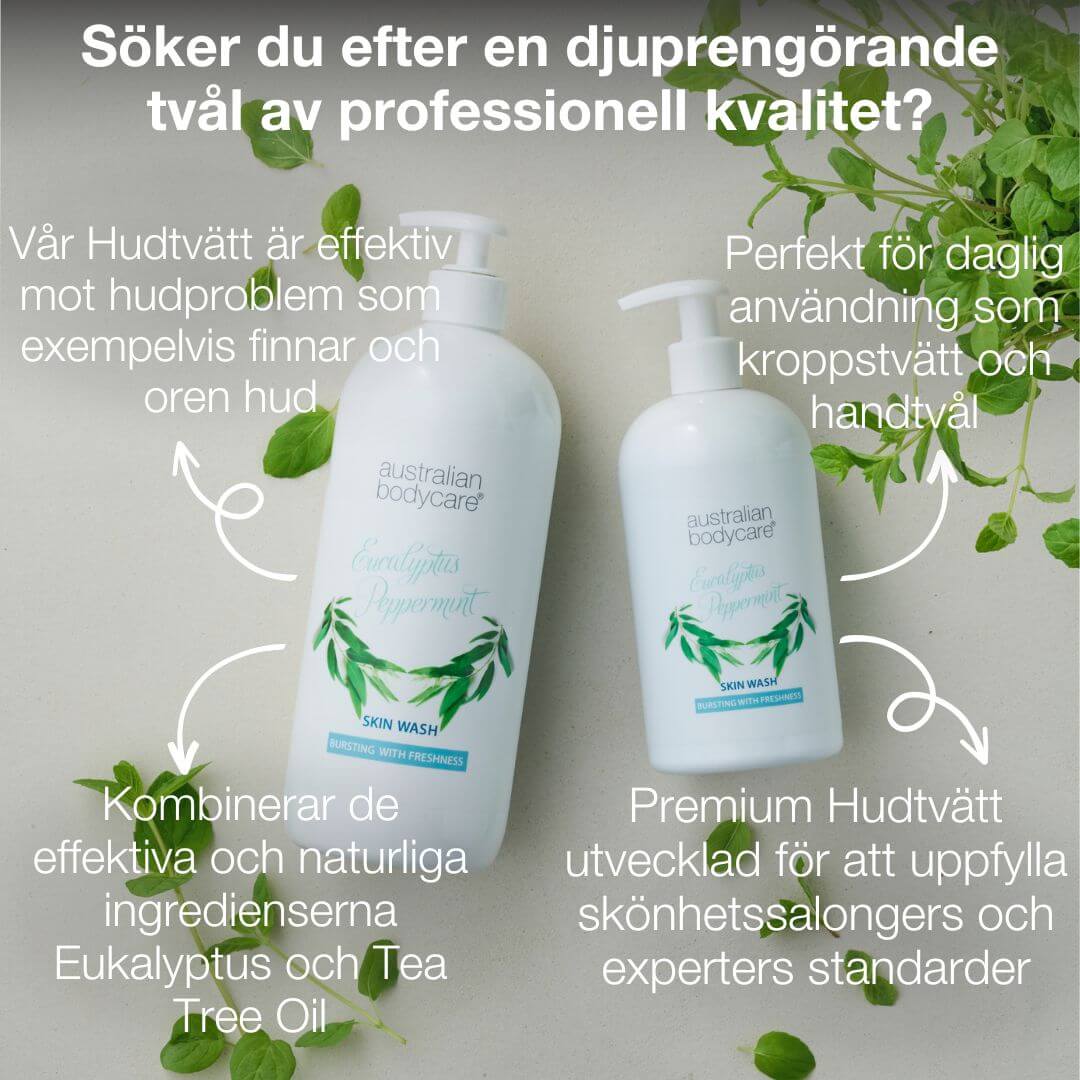 Professionell Eucalyptus Skin Wash — Duschgel för professionell användning med naturlig Tea Tree Oil och australisk eukalyptus