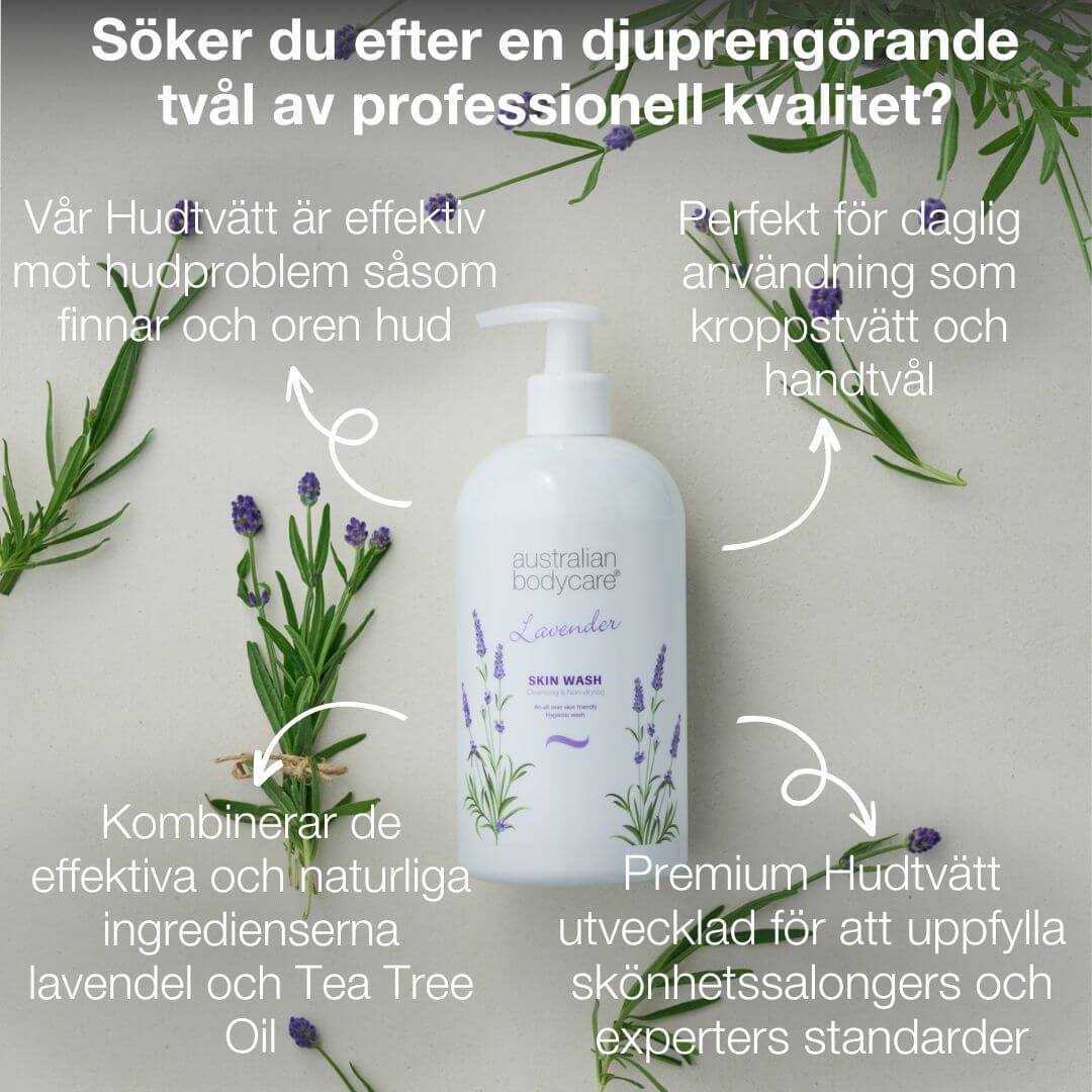 Professionell Lavender Skin Wash — Duschgel med Tea Tree Oil och lavendel för daglig användning