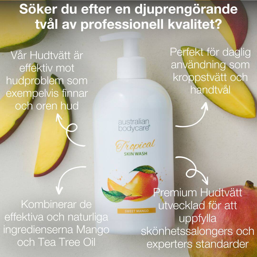 Tropical Skin Wash med Mango — Kroppstvätt med Tea Tree Oil och Mango för ren och problemfri hud