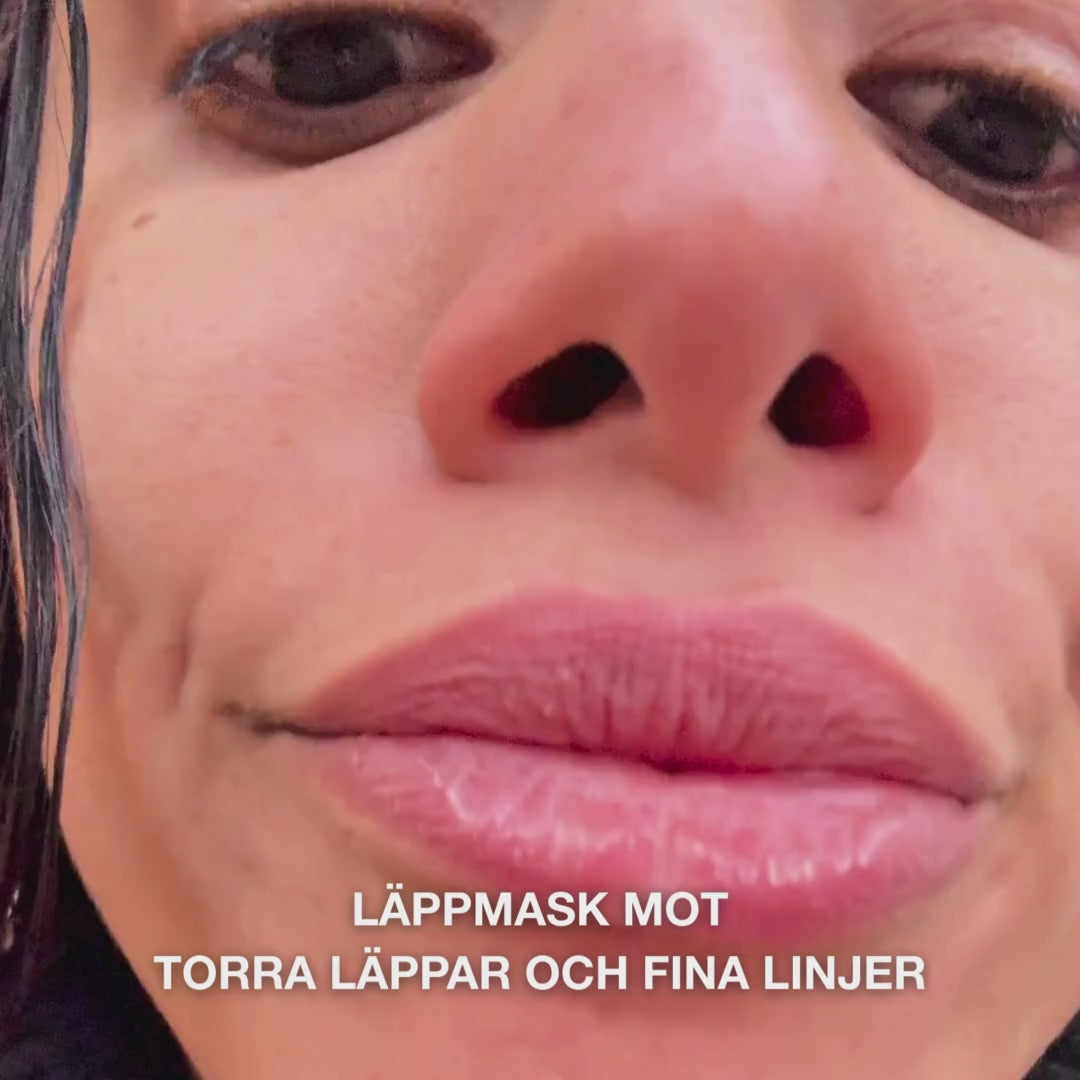 Läppmask för torra och spruckna läppar – med B12 och kollagen — Läppmask för torra och nariga läppar. Återfuktar och reparerar med B12, kollagen och hyaluronsyra.