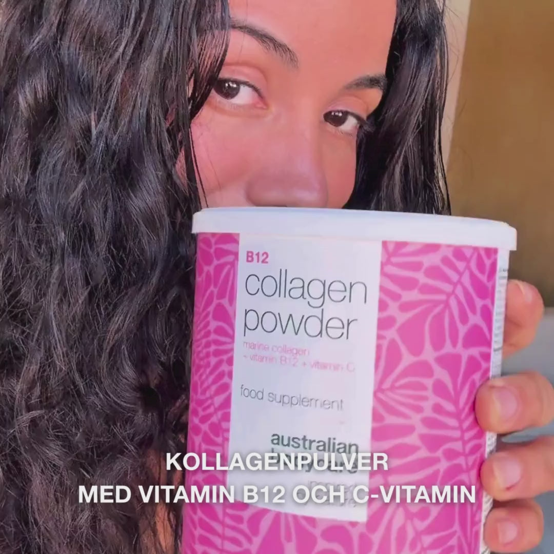 Marint kollagenpulver med B12 och C-vitamin – 250 g kosttillskott för hud, hår och naglar – Australian Bodycare