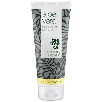 Aloe Vera gel med Tea Tree Oil - Klådstillande och svalkande gel för irriterad hud, solskadad hud och småskråmor