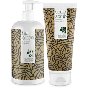 2 produkter för fett hår - Tea Tree Shampoo och skrubb för fet hårbotten och fett hår