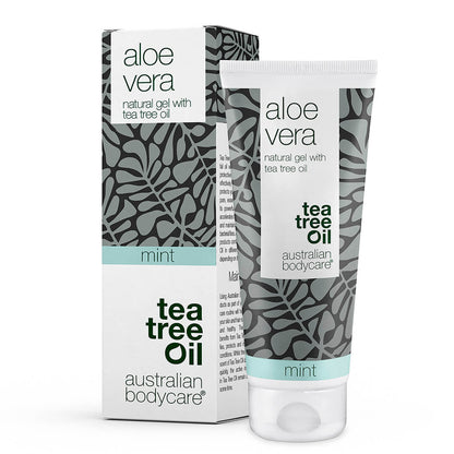 Aloe Vera gel med Tea Tree Oil - Klådstillande och svalkande gel för irriterad hud, solskadad hud och småskråmor