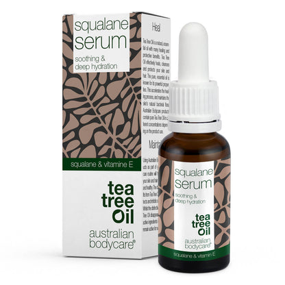 Squalane & E vitamin Fuktserum för torr hud  - Intensivt fuktgivande serum med squalane, E vitamin och Tea Tree Oil för mycket torr hud