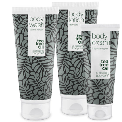 Paket för torr hud på kroppen - Tre produkter som vårdar irriterad hud