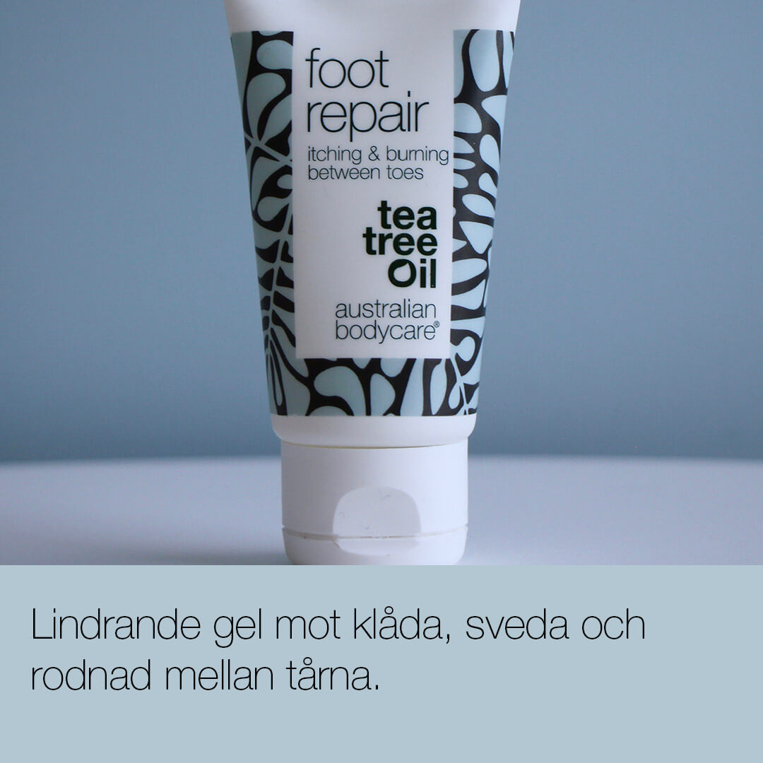 Fotgel med Tea Tree Oil — Lindrande gel mot klåda, sveda och rodnad mellan tårna