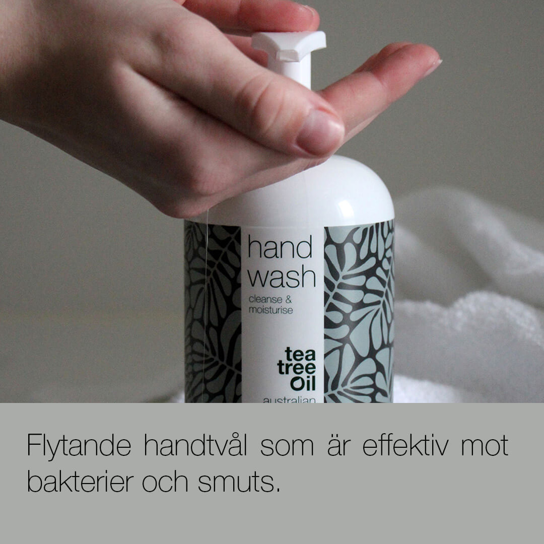 Handtvål med Tea Tree Oil — Flytande handtvål som är effektiv mot bakterier och smuts